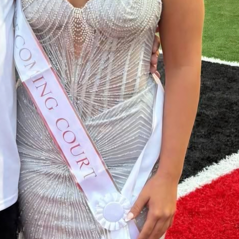 Elegant Silver Homecoming Sash